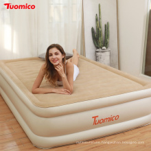 Luxury inflatable air bed, Queen Size flocked Airbed built in pump Air Mattress